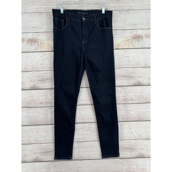 Mott & Bow Jeans Womens 32x30 Dark Blue Mid Rise Skinny Stretch Denim Pants - Picture 1 of 10
